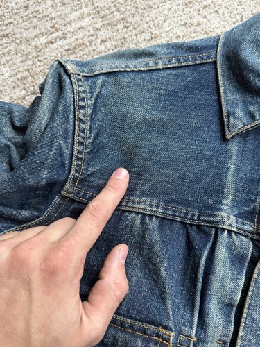Vintage 50s 60s Levi's Jacket Mens Small Type 2 Selvage Denim Big E Distressed - Picture 11 of 16