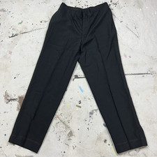 Vintage 50s Black Rayon Gabardine Pleated Pants Trousers Mens 34x29 Rockabilly