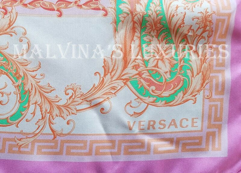 VERSACE SCARF SQUARE MULTI-COLORED PAISLEY PRINT FOULARD WOVEN SILK 36x36 thumbnail 6