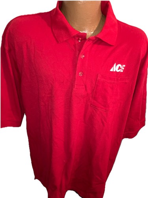 #ad Ace Hardware Vintage Red Uniform Men’s Pocket Polo Shirt $18.99