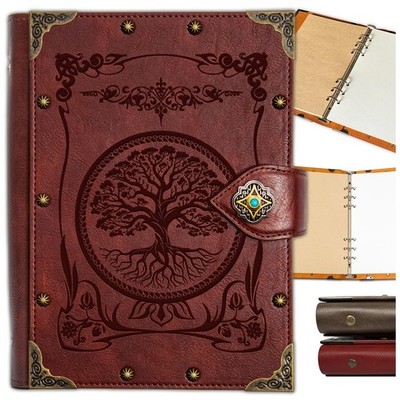 DUROTAN Tree of Life Journals Notebook Gift Set-Unique A5 6-Red-Tree