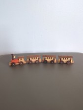 Vintage Wooden Train Set Miniature 4 piece
