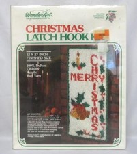 WONDER ART Christmas - CHRISTMAS GREETING LatchHook Kit 4799 12" x 27" New 