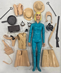 Vintage Marx Cowgirl Action Figure Johnny West Western w/ Accessories