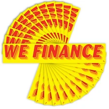 Versa Tags Dealership Stickers 12 Pack of We Finance Car