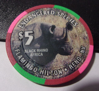 FLAMINGO HILTON CASINO (LTD 621/1500) $5 casino gaming poker chip Reno NV