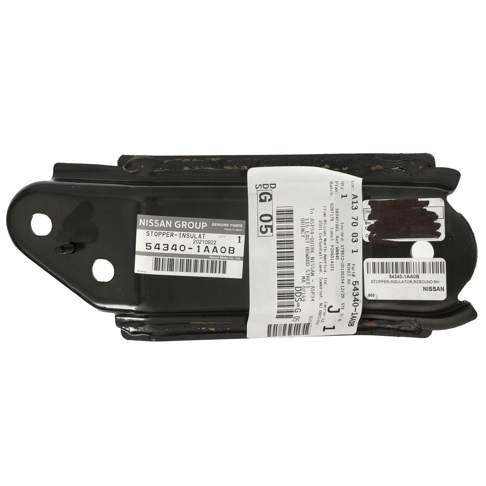 Aislante de tope derecho para Nissan Murano 2009-2022 (N/P 54340-1AA0B)