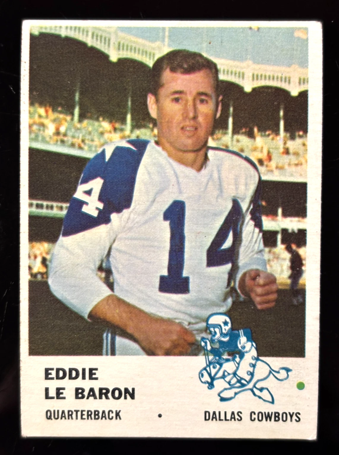 Vintage EDDIE LeBARON 1961 Fleer #40 Dallas Cowboys EX/NM