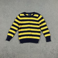 Vintage Polo Ralph Lauren Kids Navy Yellow Stripe Crewneck Sweater Size 4 940
