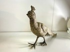 Vintage Italian Silver-Plated Brass Pheasant Figurine 8” Hand Engraved in Italy — photo 3