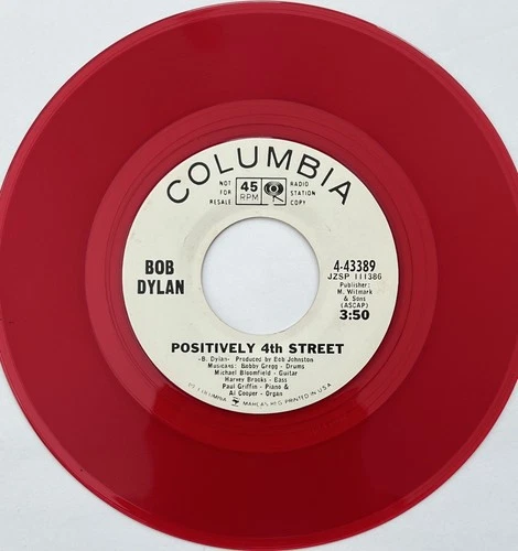 BOB DYLAN "Positively 4th Street" 45 Columbia PROMO Red Wax VG++ HEAR