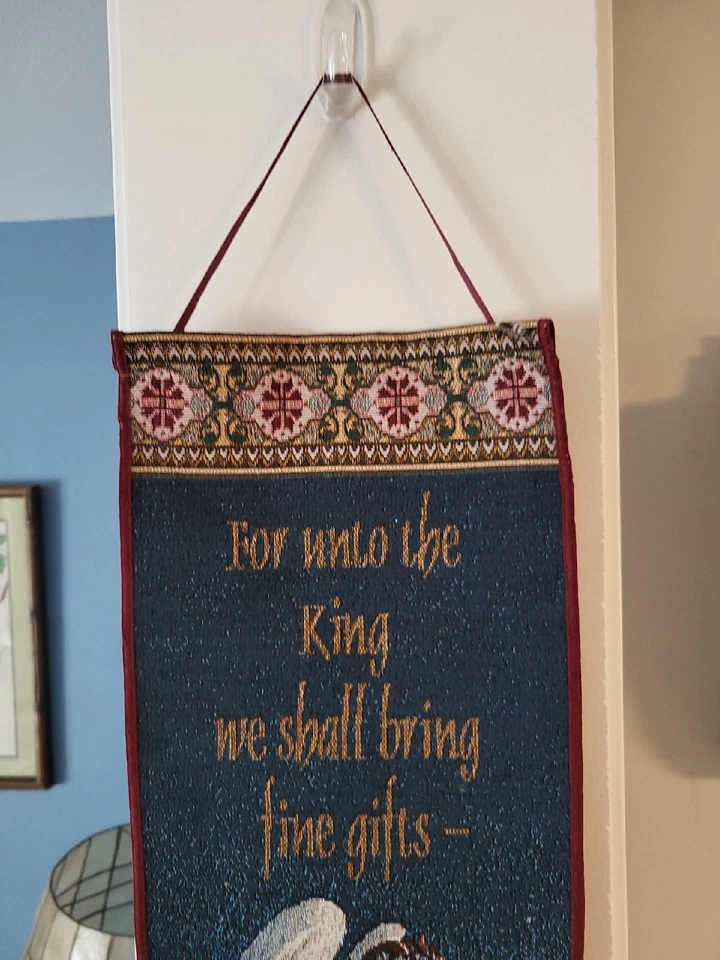 Tapiz de Navidad Colgante de Pared Ángel Belén Para el Rey 35 x 6 Foto 3 de 4
