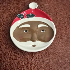 HGTV Home Collection Santa’s Face Chip And Dip Red Christmas Large Tray 14.4”