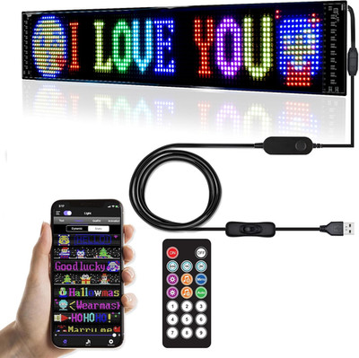 Programmable LED Signs,Flexible Scrolling LED Display,Bluetooth APP Control,Edit