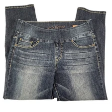 JAG Jeans Size 14 Blue Denim High Rise Slim Ankle Pull On Women's Pants Jeans