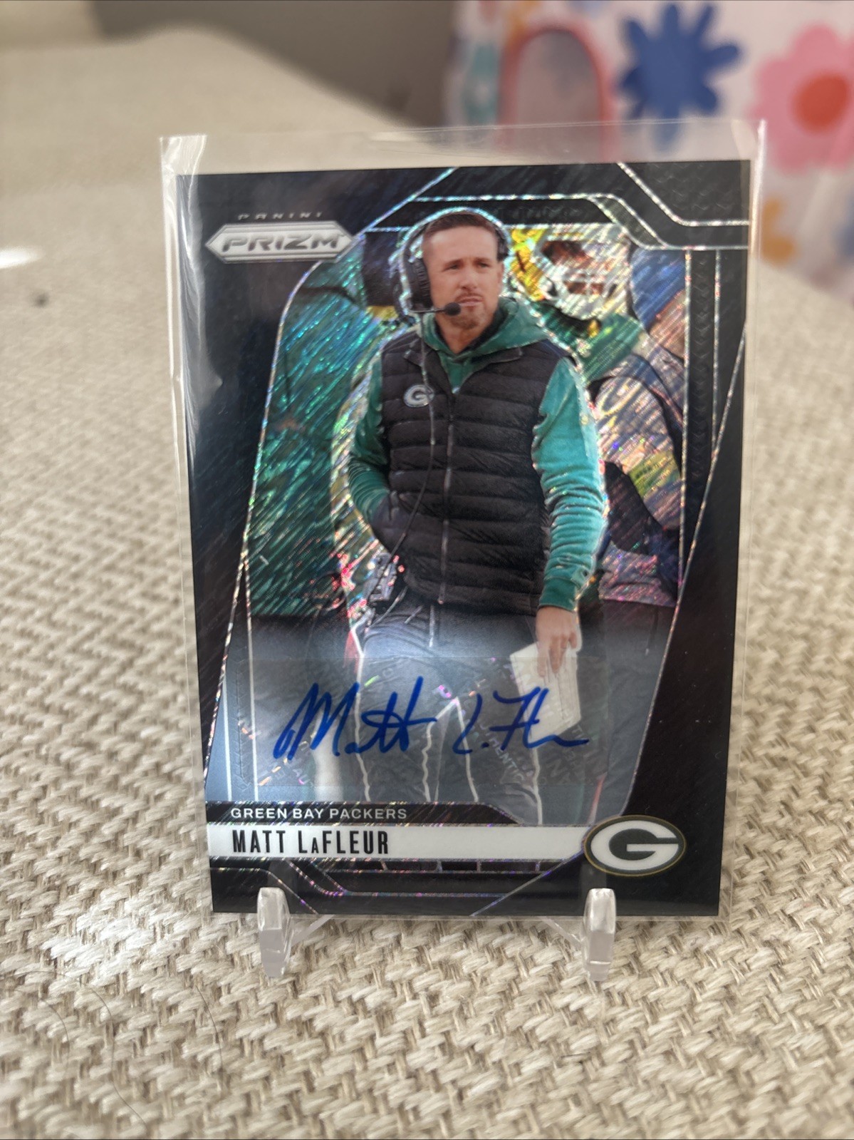 2024 Panini Prizm Matt Lefleur Auto #1/1 Black Shimmer Green Bay Packers