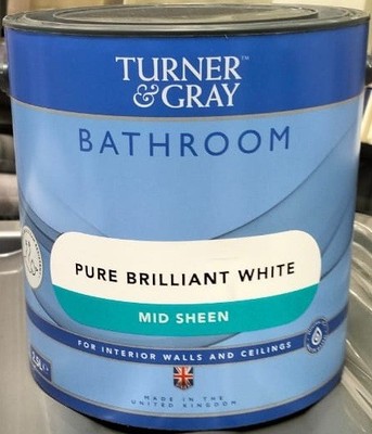 Turner and Gray Badezimmer Pure Brilliant White - Mid Sheen Paint
