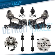 8pc 4WD Front Knuckle Wheel Hub Ball Joint Sway Bar for GMC Sierra Suburban 1500