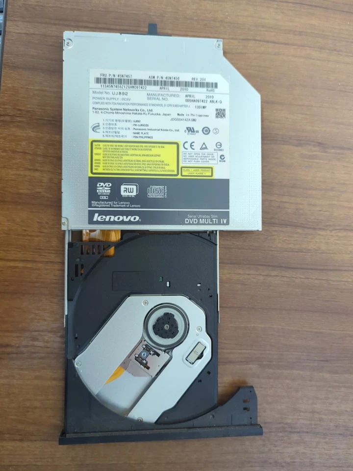 Slim DVD RW Laufwerk für Lenovo 45N7457 Serial Ultrabay 42X4963 44C0554 DVD/RW t400 - Bild 3 von 3