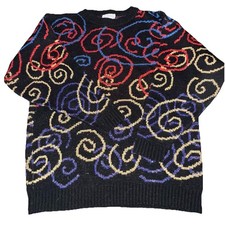 Vintage GFC Ltd Metallic Swirl Sweater See Measurements USA Made Artsy