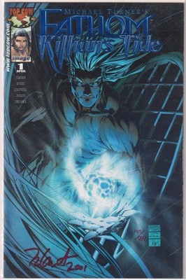 FATHOM KILLIAN'S TIDE #1 DYNAMIC FORCES BLUE FOIL SIGNED TALENT CALDWELL DF COA