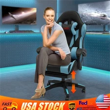 Gaming Chair Ergonomic Gaming Chair for Adults with Footrest & Lumbar Pillow