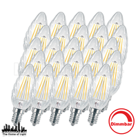 100Er Pack E14 Led Filament Kerze Klar C35 Dimmbar - 6W (= 60W) 2700K Warmweiß