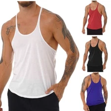 Men's Muscle Gym Stringer Tank Tops Workout Sport Vest Racerback Loose Shirts