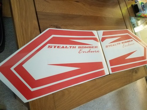 FOR STEALTH BOMBER ENDURO PANEL STICKERS DECALS L+R STRIPE S VINYL RED GLOSS COL - Picture 20 of 20
