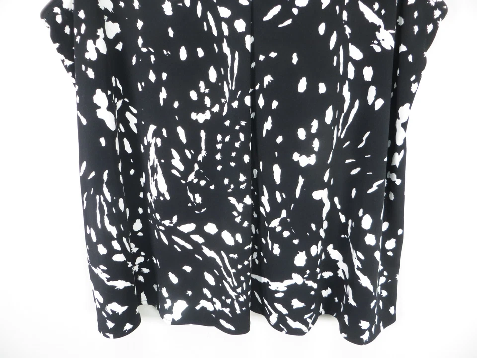 ALFANI Women Stretch Comfy Polyester Tank Top V Neck Classy Black White Geo L - Image 4 of 4