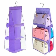 Hanging Handbags Storage Organizer Bag 6 Pocket Rack Hangers Closet Anti-dust
