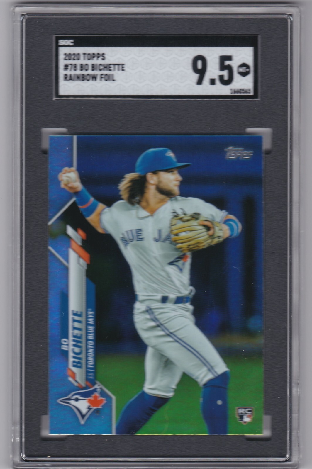 2020 Topps #78 Bo Bichette RC Rainbow Foil Rookie Toronto Blue Jays SGC 9.5