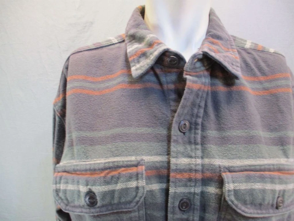 Red Head Size L Mens Green Stripe Long Sleeve 100%Cotton Button-Down Shirt 7Y978 - Image 2 of 4