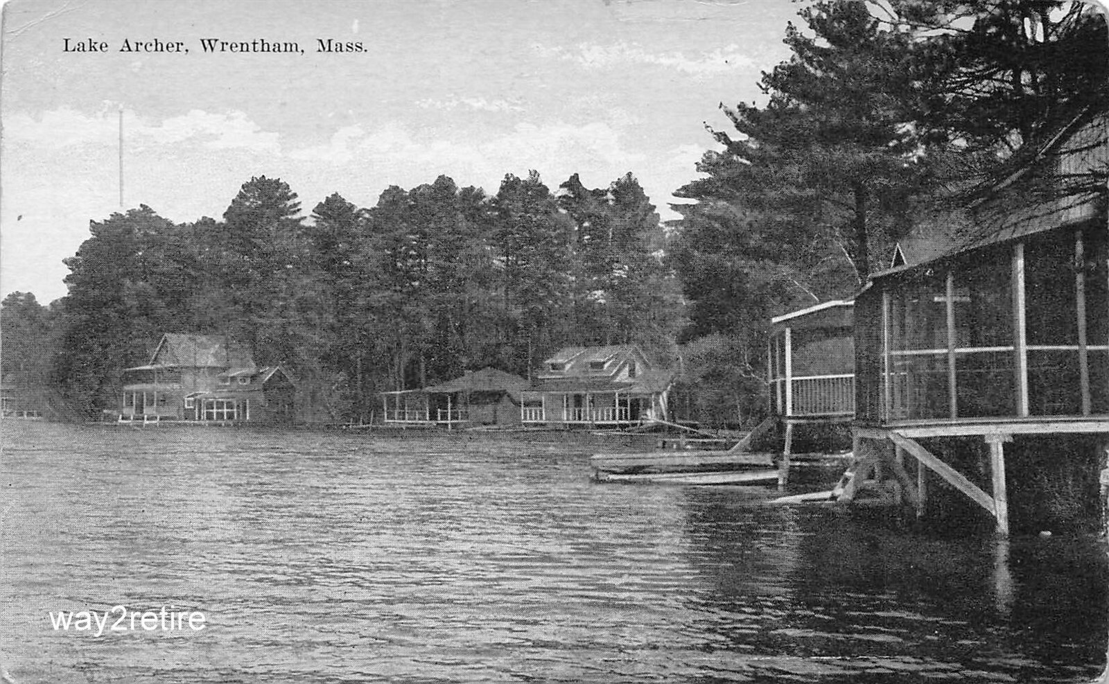 Postcard MA Wrentham Lake Archer Lakeside Homes Norfolk Co. Massachusetts c1910 eBay