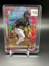 LIOVER PEGUERO 2022 Bowman Chrome #BCP-242 RED SHIMMER REFRACTOR #1/10 Pirates