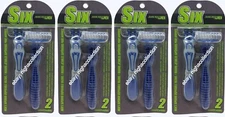 ( 4 PACK = 8 RAZORS ) 6-Blades-Disposable-Shaving-Razor-System-Twin-Value-Pack