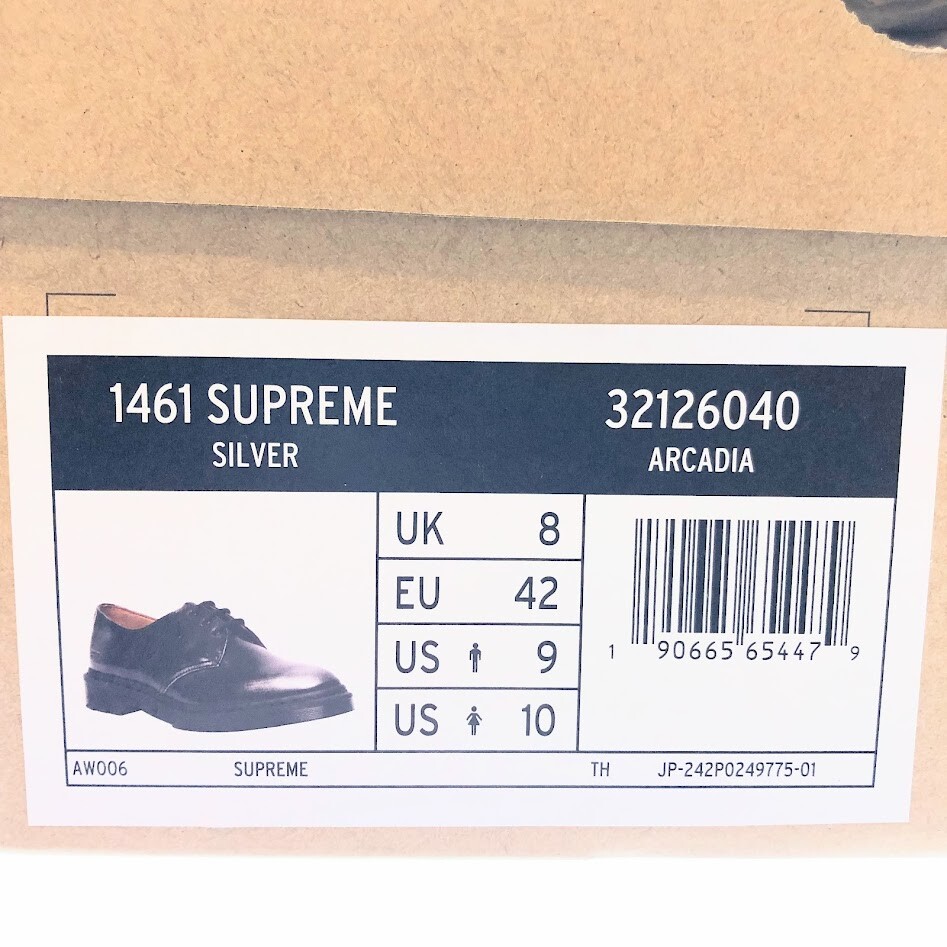 Supreme x Dr.Martens 1461 3 Eye Shoe Black Red 2colors Men's Size