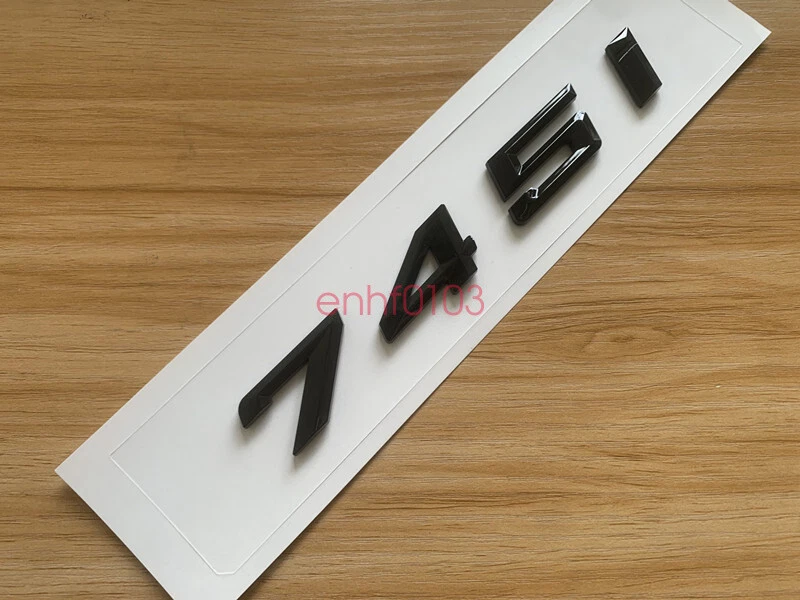 Insignia trasera emblema maletero letras ABS negro brillante 3D 745i para BMW 2017-2022 745i Foto 3 de 4