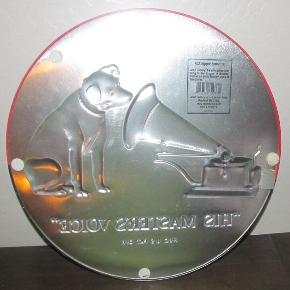RCA His Master's Voice Nipper Victor Record Phonograph Tin Sign