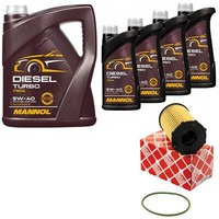 MotoröL Set Mannol Energy Combi LL 5W-30 9 Liter + ÖLfilter FüR Audi Q7 3.0 TDI
