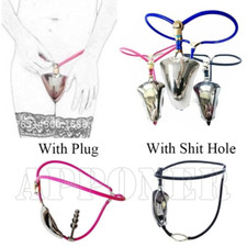 Male Stainless Steel Chastity Cage Belt Invisible Pants Plug or Hole Bondage