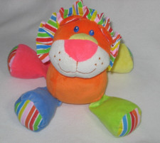First Impressions Colorful Lion Plush Baby Lovey Orange 2015
