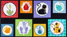 Cat Animal Pet Cats Fabric 24" Panel 44"W Cotton Wilmington Feline Good