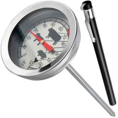 Thermometer 120 C Grad Backofen Edelstahl Ofen Grill Braten Grillthermometer NEU