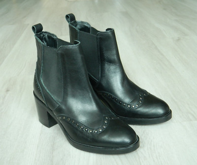 Carvella Kurt Geiger Damen Chelsea Boots mit Absatz Schwarz Leder Größe 5 / 38