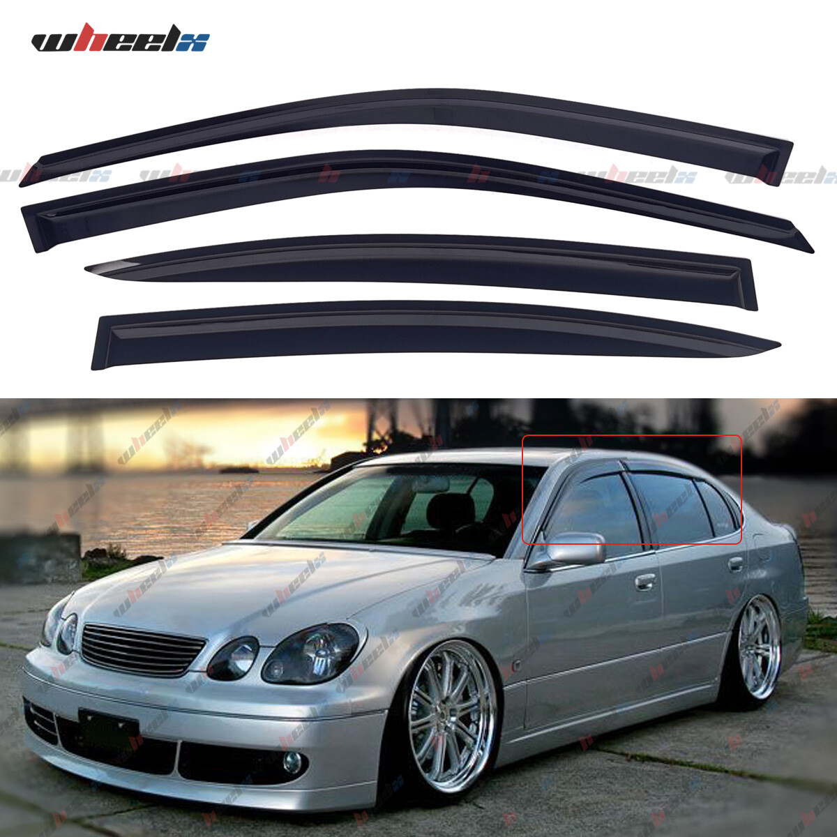 For Lexus GS300 GS400 GS430 GS- 98-05 Window Visor Vent Sun