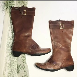 Pratik Boots Tall High Zipper Comfort Leather Brown Women S Size