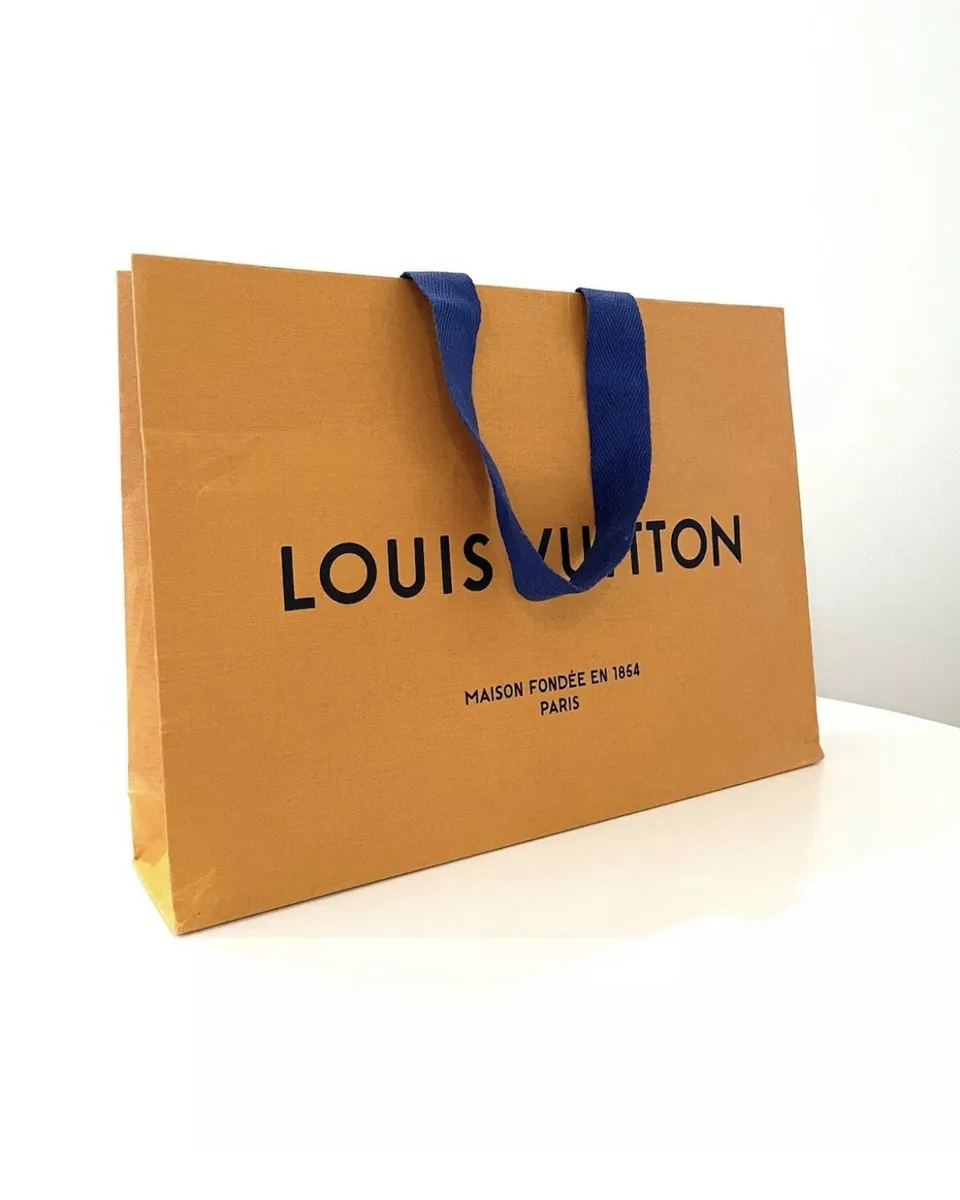 LOUIS VUITTON Authentic Paper Shopping Bag Orange SIZE: 11 x 8 x 2.5
