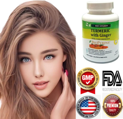 Turmeric Curcumin with Ginger Black Pepper Joint Pain Anti aging Energy Capsules