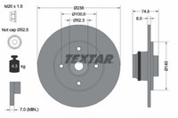 2X Textar 92154003 Bremsscheibe FüR Renault